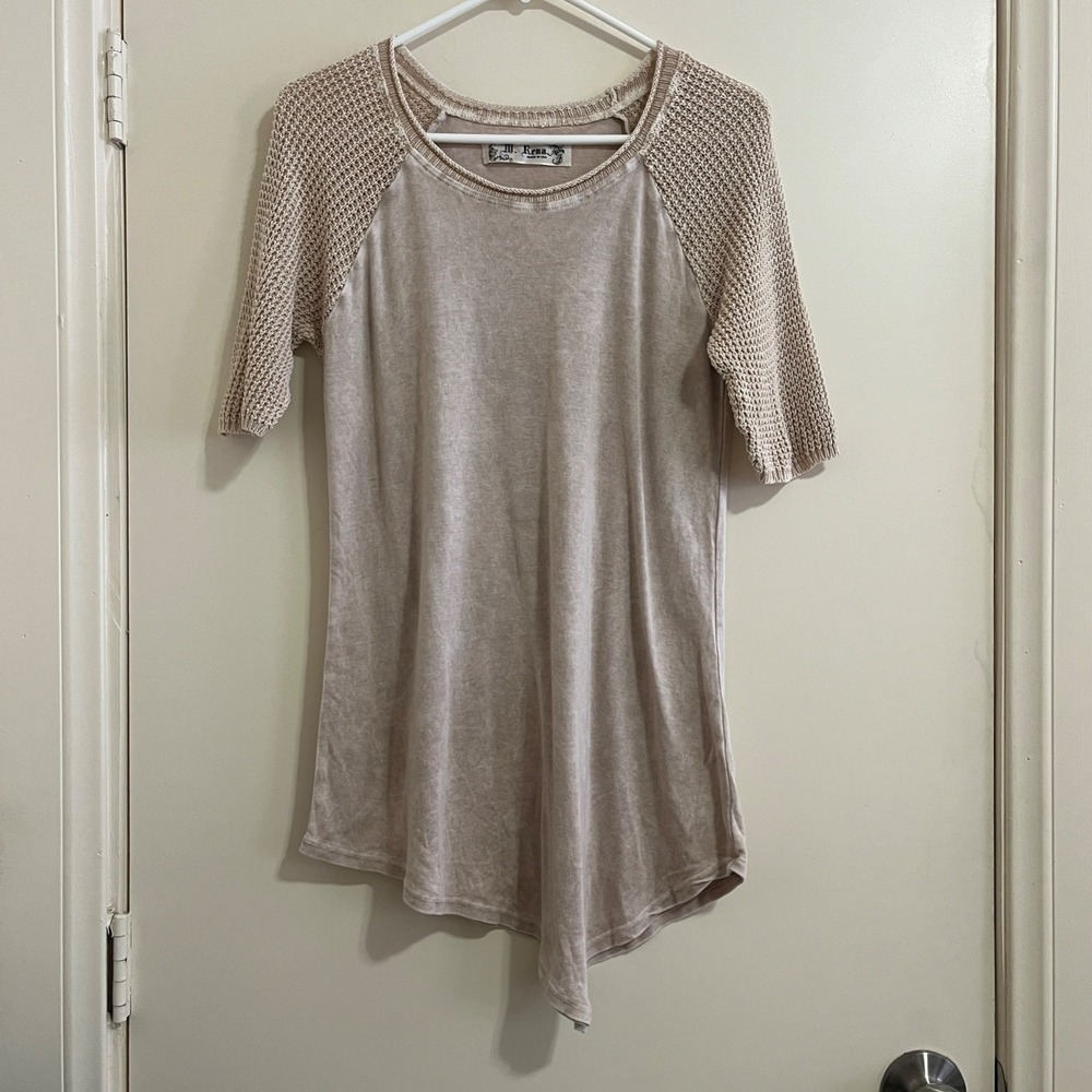 M. Rena Women Roll Neck Knit Sweater Top Medium Fisherman Asymmetric USA Coastal